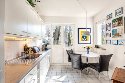 Kitchen with small dining area