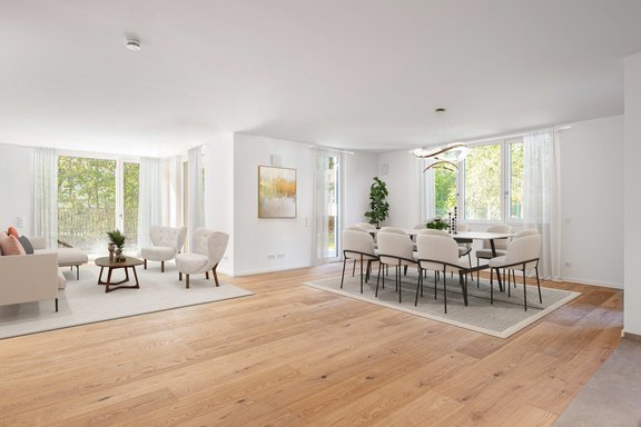 Lichter Wohn-/Essbereich (Virtuell möbliert)