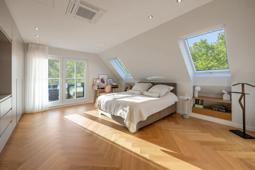 Light-filled master bedroom