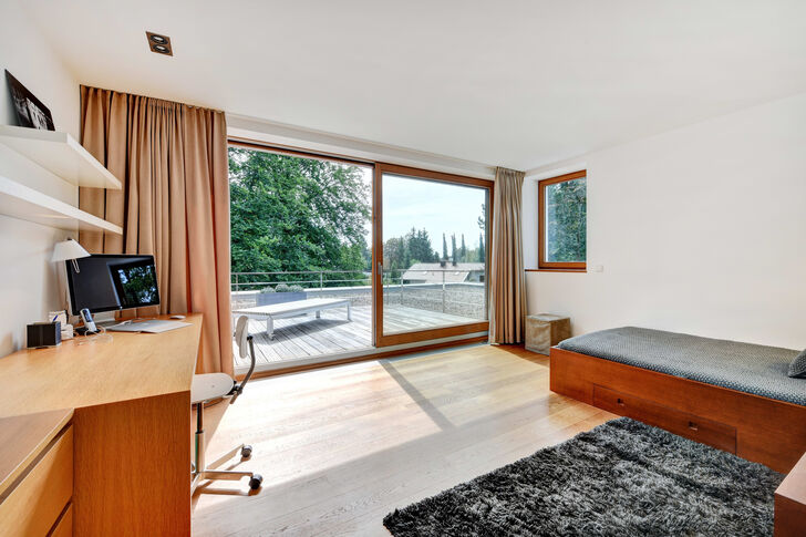 Schlafzimmer mit direktem Dachterrassenzugang