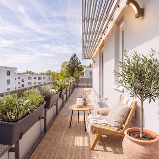 South-Facing Rooftop Terraces (virtually furnished)