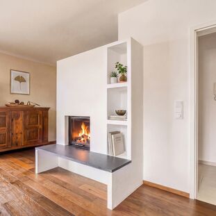 Panoramic Fireplace That Defines the Space