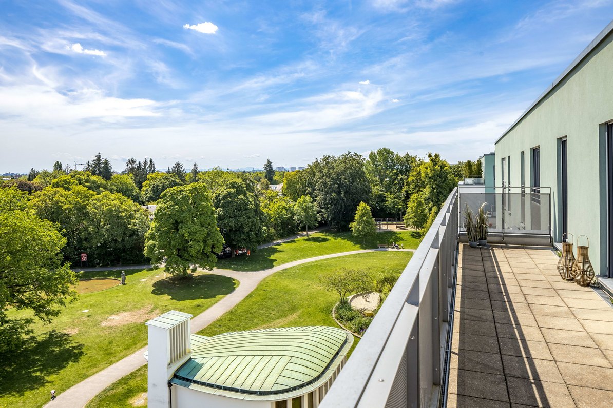 Dachterrasse mit Alpenblick