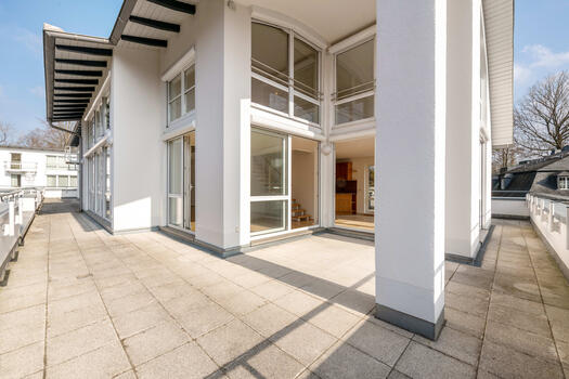 The sunny terrace is the perfect place to relax outdoors