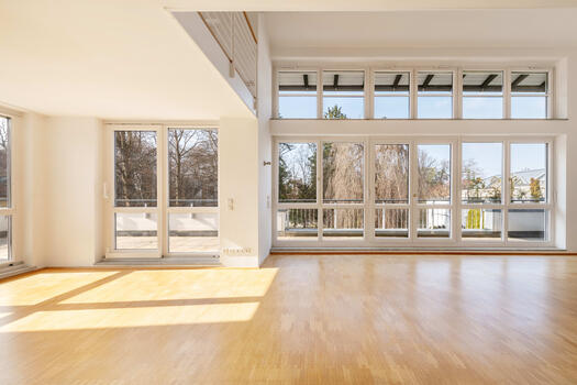 Large windows let in plenty of natural light