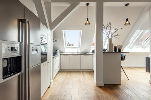Modern fitted kitchen with brand appliances