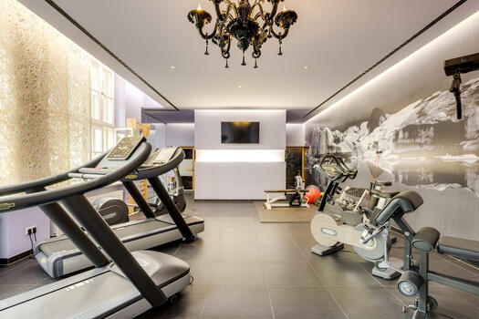 Fitness area with sauna
