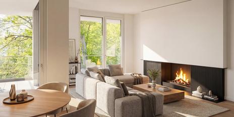 A prime location with lake views: Exclusive 3-bedroom penthouse with a fireplace, elevator landing, spa, and hobby areas