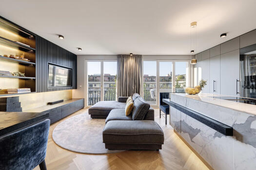 Coherent design concept throughout the apartment