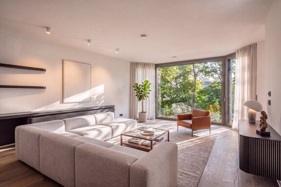 Stylish custom cabinetry (virtually furnished)