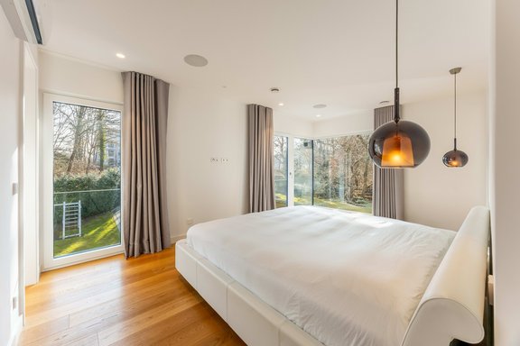 Master bedroom with a view