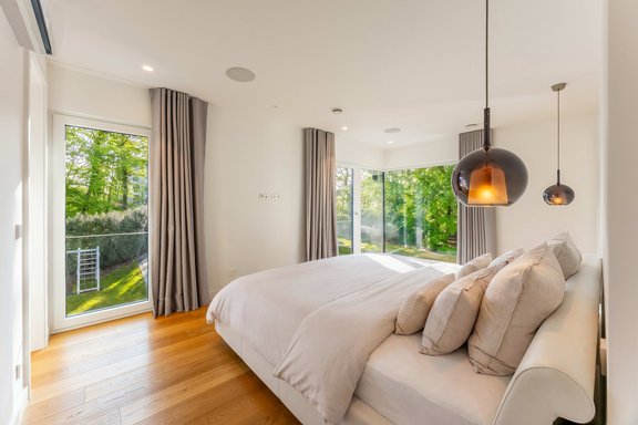 Master bedroom with a view