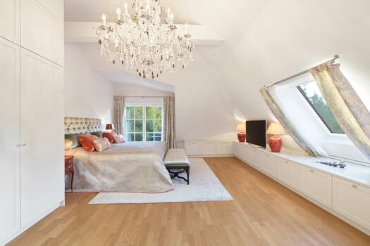 Master bedroom in the attic