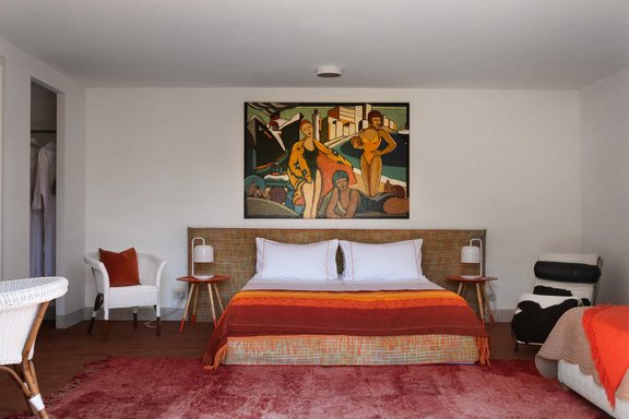 Schlafzimmer im Poolhaus