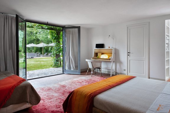 Schlafzimmer im Poolhaus