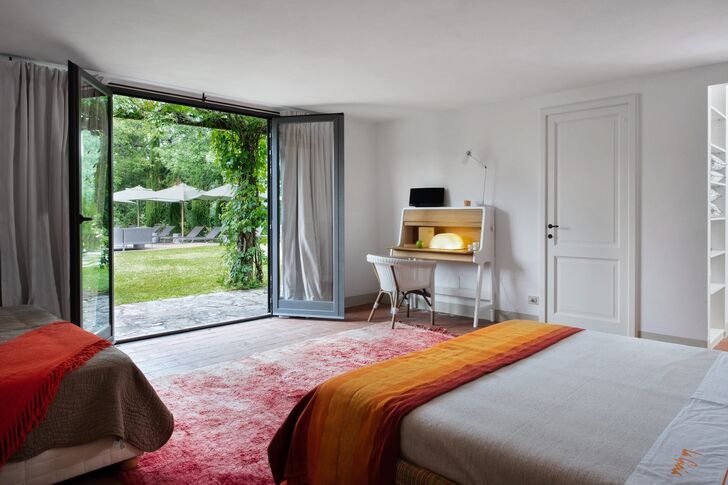 Schlafzimmer im Poolhaus