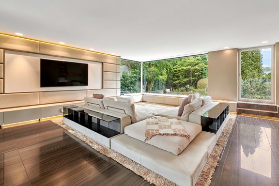 Living area with a view of the countryside