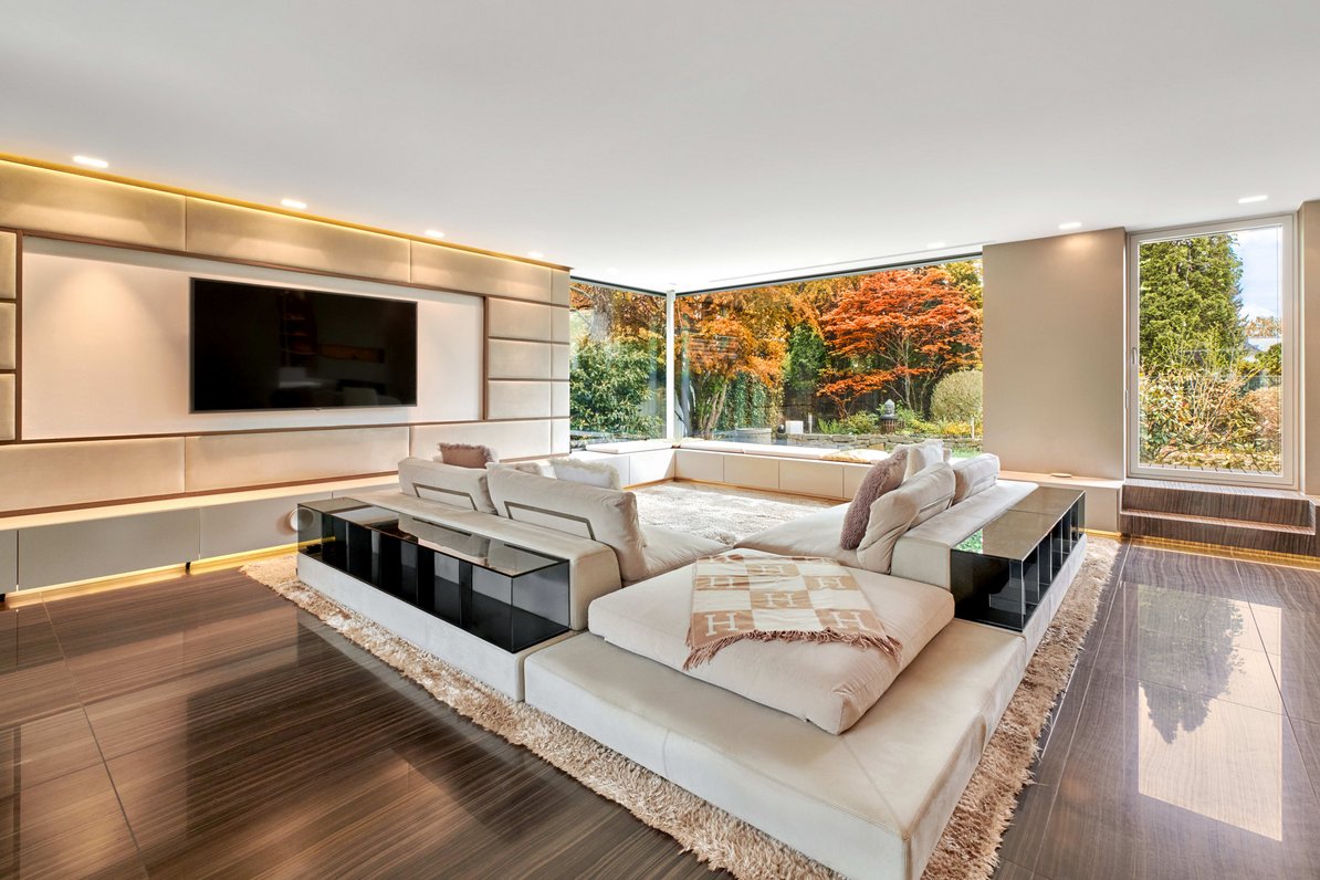 Living area with a view of the countryside