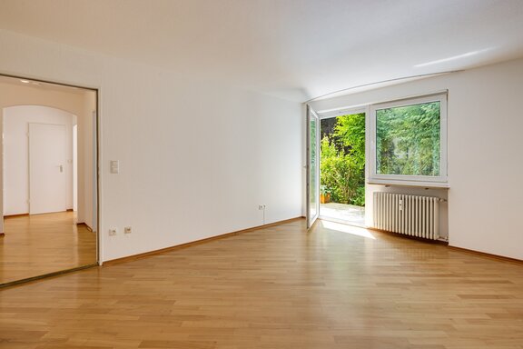 Living room with access to the patio