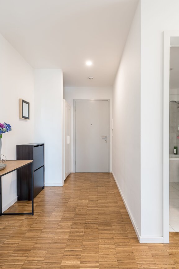 Hallway with plenty of storage space