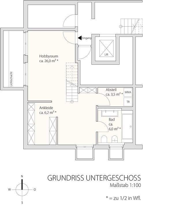 Grundriss Soutterain