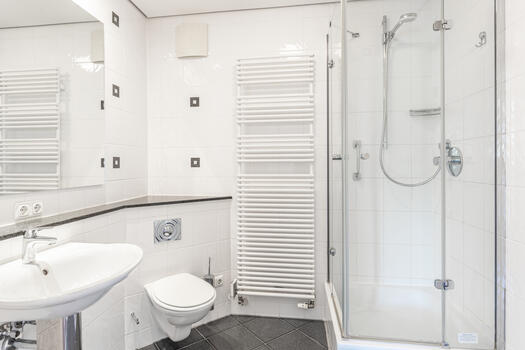 Timelessly designed guest shower room