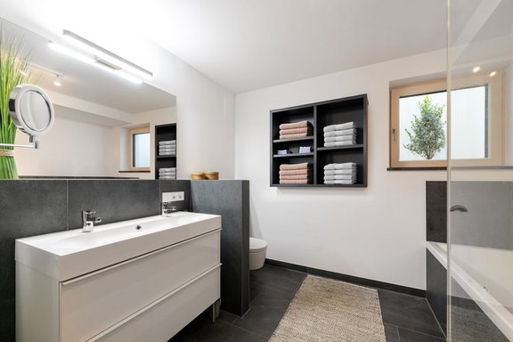 Puristically designed bathroom