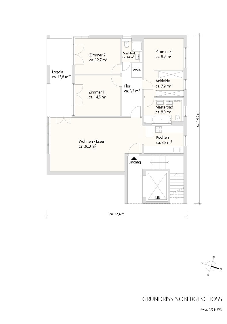 Grundriss 3 Obergeschoss