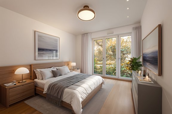 Schlafzimmer (virtuell möbliert)