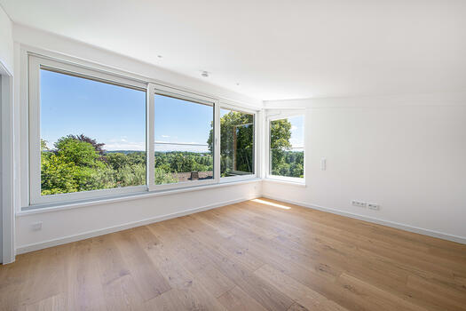 Spacious master bedroom with a stunning view