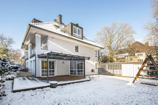 Modern house half with garden