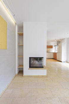 Fireplace with wood rack