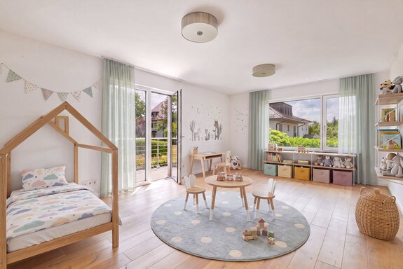 Hinreißendes Kinderzimmer (virtuell möbliert)