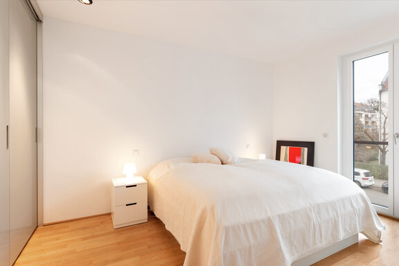 Master bedroom with built-in closet