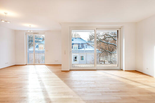 Light filled living / dining area