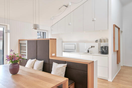 Dining area with fixtures