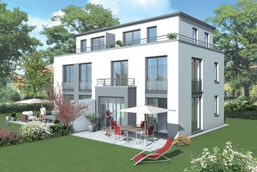 Moderne Neubau-Villenhälfte im attraktiven Bauhausstil auf sonnigem Grundstück