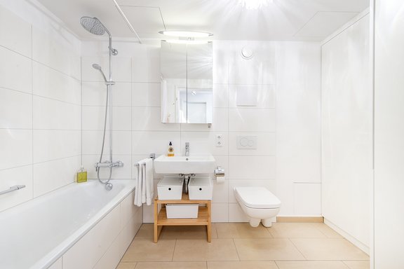 Bathroom with fixtures