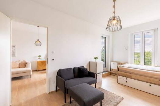 A total of three bedrooms