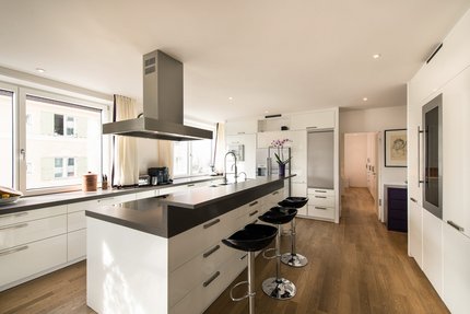 Open kitchen with high-end appliances