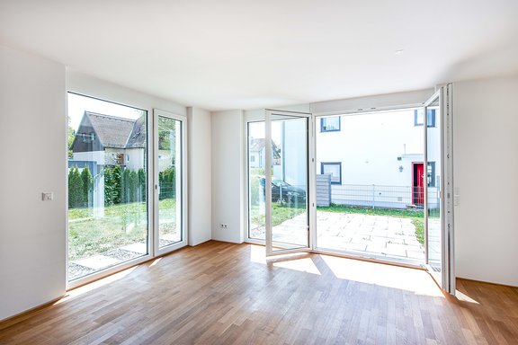 Living area with garden view
