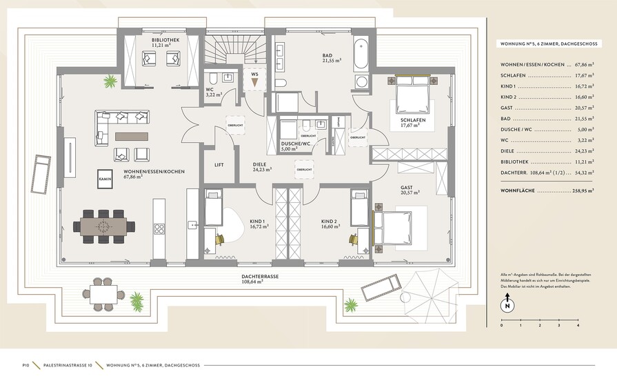Grundriss Wohnung 5 - Penthouse