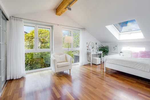 Master bedroom with view