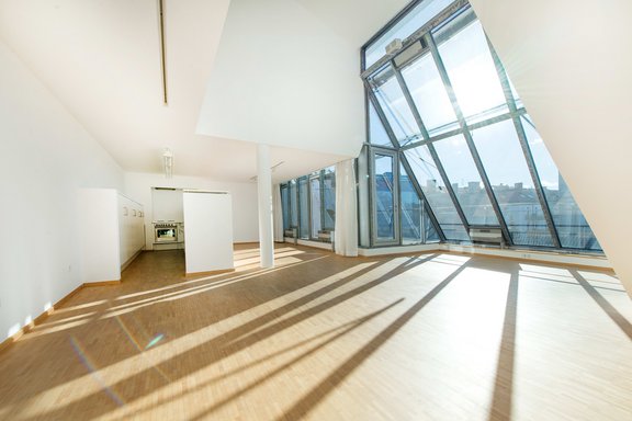 Living room with open kitchen