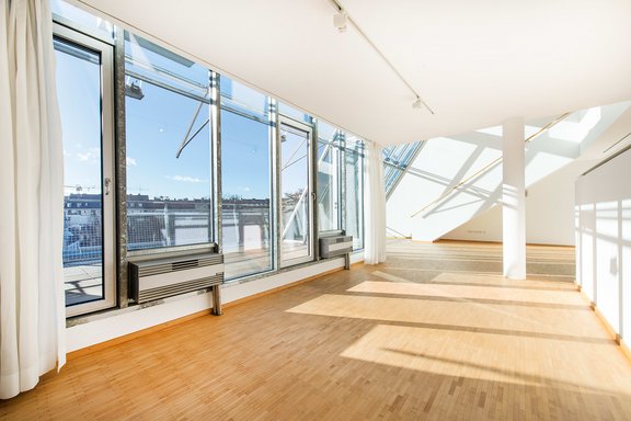 Dining area with view into the living area