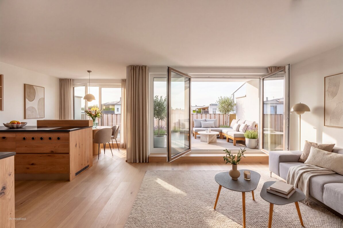 Penthouse Charm in Neuried (visually furnished)