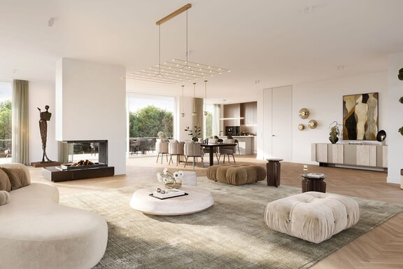 Fireplace in the Penthouse (Rendering)