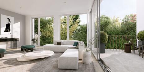 Neubau: Anspruchsvolle 3-Zimmer-Wohnung mit sonniger Frühstücksterrasse und bezaubernder Süd-Loggia