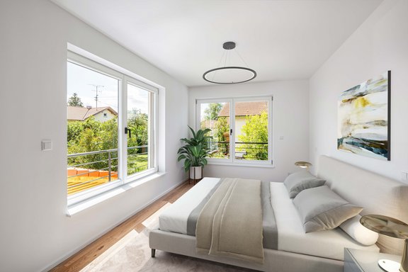 Drei/vier Schlafzimmer (virtuell möbliert)