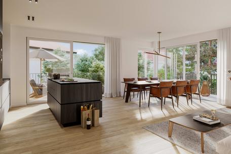 Neubau: Bildschöne 3-Zimmer-Wohnung mit vier Balkonen